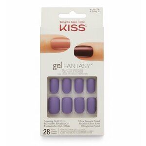 KISS gelFANTASY Matte Lavender Purple Ready-to-Wear Gel Nails 28 Count